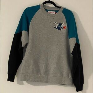 Mitchell & Ness Charlotte Hornets Colorblock Crewneck Sweatshirt - Long Sleeve